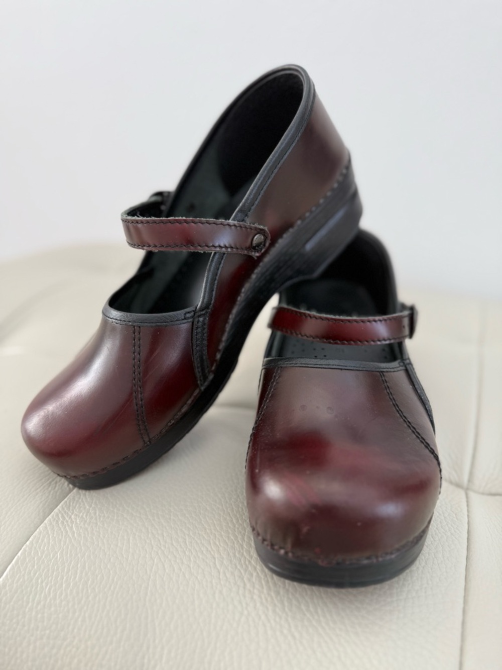 Dansko Leather Mary Jane Clogs in Brown - Picture 2 of 4